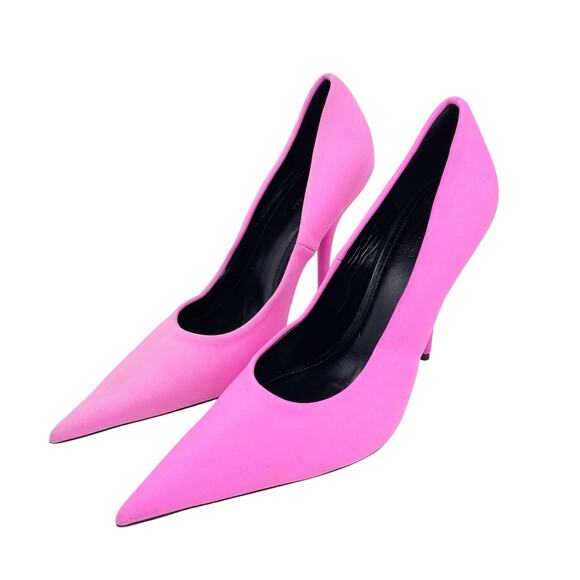 Balenciaga Women's Knife Pink Pointed Toe Stiletto High Heel Pump Size 37 - Picture 1 of 10